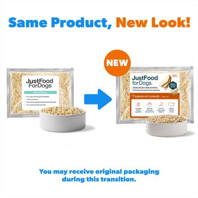 Show full view: JustFoodForDogs Balanced Remedy Recipe Frozen Human-Grade Fresh Dog Food, 72-oz pouch, case of 7 slide 3 of 12
