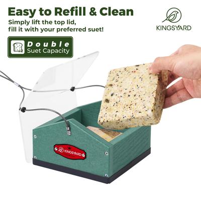 Show full view: Kingsyard Upside Down Double Suet Bird Feeder, Green slide 3 of 7