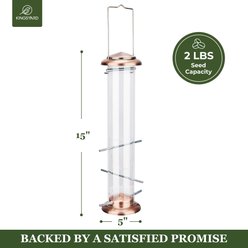 Kingsyard Metal Finch Tube Bird Feeder, Antique Copper, 2-lbs slide 2 of 7