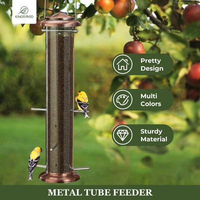 Show full view: Kingsyard Metal Finch Tube Bird Feeder, Antique Copper, 2-lbs slide 4 of 8
