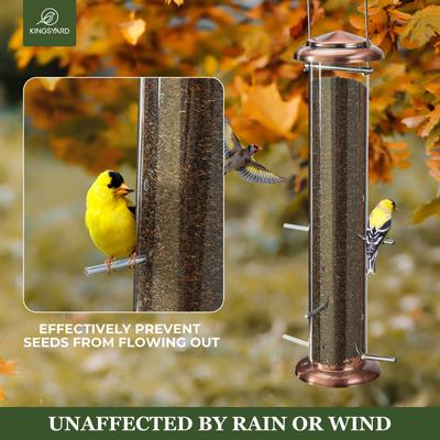 Show full view: Kingsyard Metal Finch Tube Bird Feeder, Antique Copper, 2-lbs slide 6 of 8