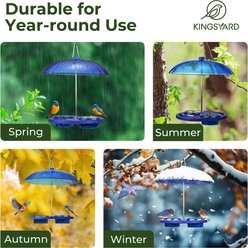 Kingsyard Platform Mealworm Bird Feeder with Dome Top, Blue slide 2 of 6