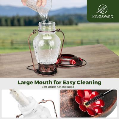 Show full view: Kingsyard Hand Lantern Inspired Leak-Proof Sod Bottle Bird Feeder, 24-oz, Brown slide 3 of 8