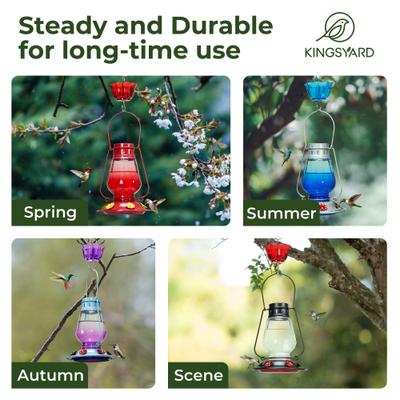 Show full view: Kingsyard Hand Lantern Inspired Leak-Proof Sod Bottle Bird Feeder, 24-oz, Red slide 6 of 7