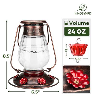Show full view: Kingsyard Hand Lantern Inspired Leak-Proof Sod Bottle Bird Feeder, 24-oz, Brown slide 2 of 8