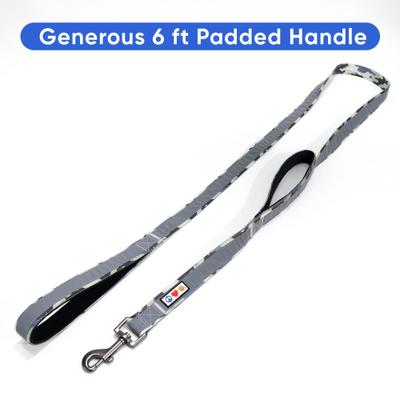 Show full view: Pawtitas Personalized Reflective Dual Handle Dog Leash, Camouflage Grey slide 6 of 9