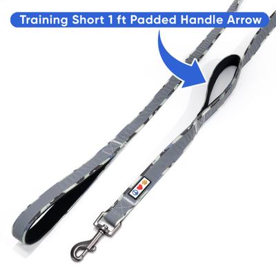 Show full view: Pawtitas Personalized Reflective Dual Handle Dog Leash, Camouflage Grey slide 5 of 9