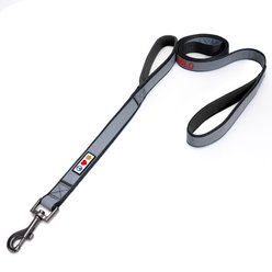 Pawtitas Personalized Reflective Dual Handle Dog Leash, Black