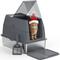 Show in main carousel: Invenho Double Layer Odor Control Cat Litter Box with Flip-Top Lid, 24-in, Dark Gray slide 1 of 8
