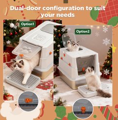 Invenho Stainless Steel Leak-Proof Odor Control Enclosed Cat Litter Box with Flip-Top & Dual Entry, 23-in, Silver Gray slide 2 of 8