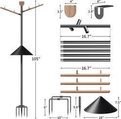 LONA Love Nature Wild Bird Feeder Pole with Squirrel Baffle, Black, 11 x 11 x 104-in slide 2 of 7
