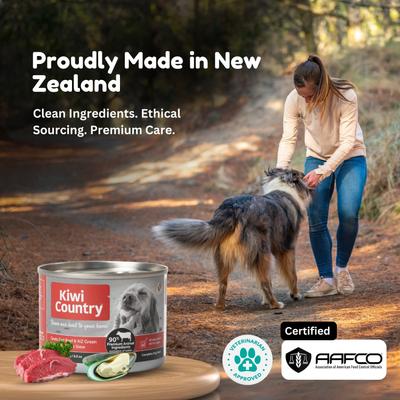 Show full view: Kiwi Country Beef & NZ Green Mussel Wet Dog Food, 6-oz can, case of 24 slide 8 of 10