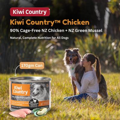 Show full view: Kiwi Country Chicken & NZ Green Mussel Wet Dog Food, 6-oz can, case of 24 slide 3 of 10