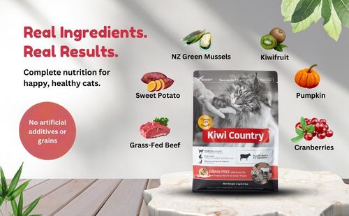 Show full view: Kiwi Country Grain-Free Beef & NZ Green Mussel Dry Cat Food, 2.2-lb bag slide 10 of 10