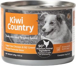 Kiwi Country Chicken & NZ Green Mussel Wet Dog Food, 6-oz can, case of 24 slide 1 of 9