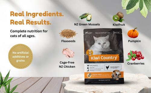 Show full view: Kiwi Country Grain-Free Chicken & NZ Green Mussel Dry Cat Food, 2.2-lb bag slide 10 of 10