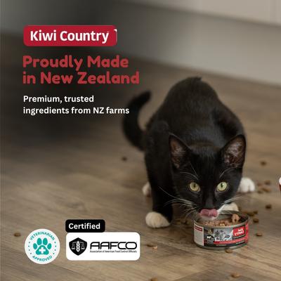 Show full view: Kiwi Country Beef & NZ Green Mussel Wet Cat Food, 3-oz can, case of 24 slide 8 of 10