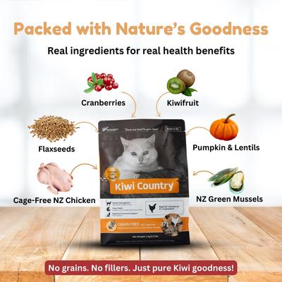 Show full view: Kiwi Country Grain-Free Chicken & NZ Green Mussel Dry Cat Food, 2.2-lb bag slide 4 of 10