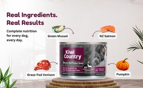 Show full view: Kiwi Country Venison & NZ Green Mussel Wet Dog Food, 6-oz can, case of 24 slide 10 of 11