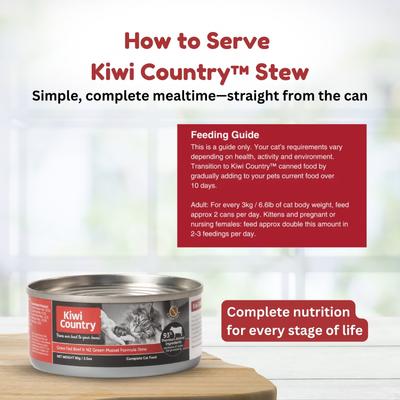 Show full view: Kiwi Country Beef & NZ Green Mussel Wet Cat Food, 3-oz can, case of 24 slide 7 of 10