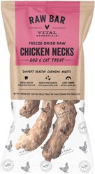 Vital Essentials Raw Bar Chicken Necks Single Ingredient Freeze-Dried Dog & Cat Treats, 1.23-oz bag