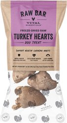 Vital Essentials Raw Bar Turkey Hearts Single Ingredient Freeze-Dried Dog Treats, 1.6-oz bag