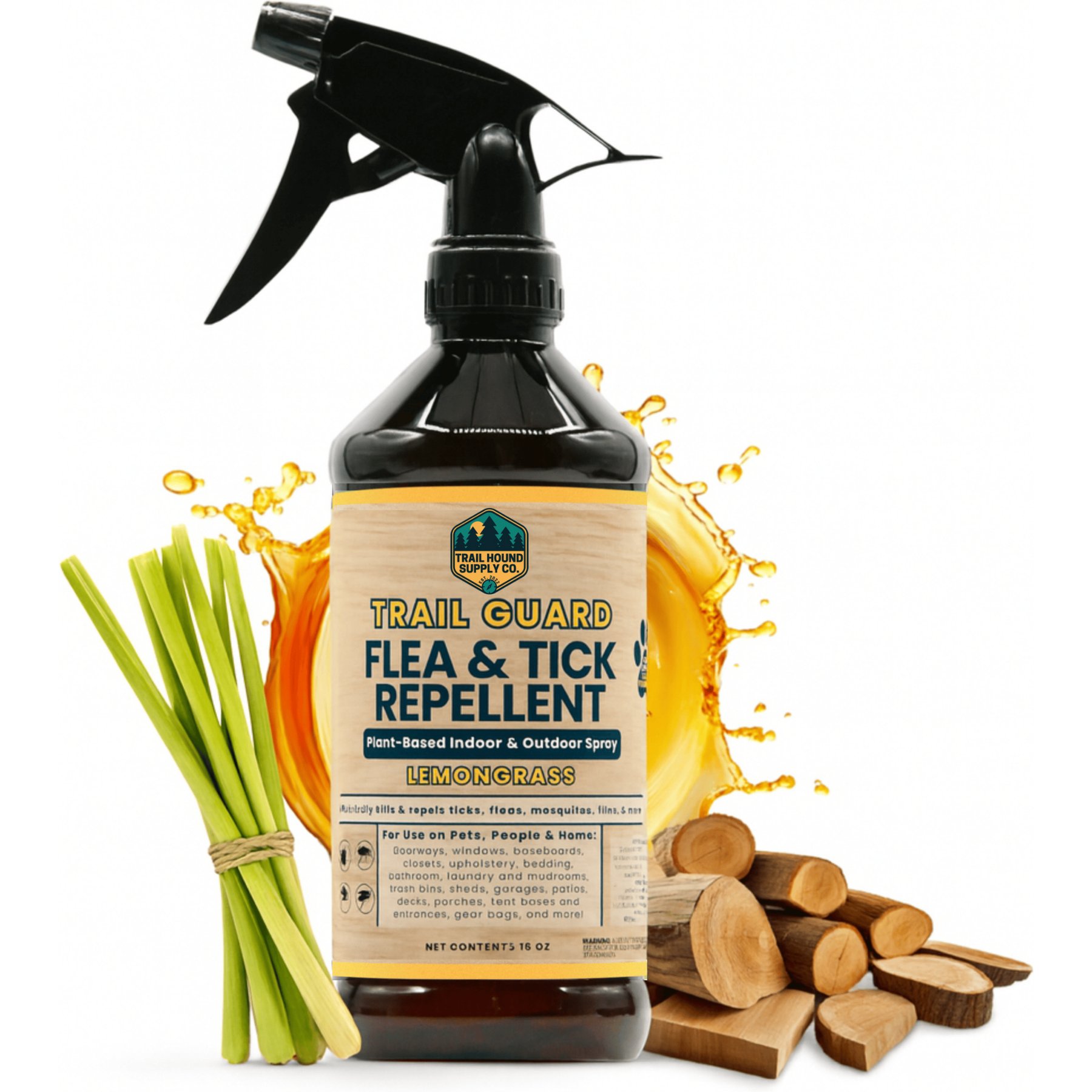 Trail Hound Pet Supply Co. Trail Guard Lemongrass Flea & Tick Repellent Spray for Dogs, 16-fl oz bottle