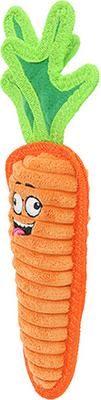 Show full view: Tuffy's Funny Food Carrot Squeaky Plush Dog Toy, Orange slide 2 of 5
