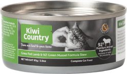 Kiwi Country Lamb & NZ Green Mussel Wet Cat Food, 3-oz can, case of 24