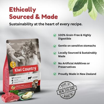 Show full view: Kiwi Country Grain-Free Beef & NZ Green Mussel Dry Cat Food, 2.2-lb bag slide 5 of 10