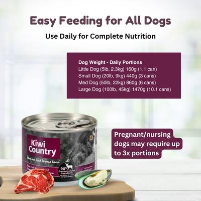 Show full view: Kiwi Country Venison & NZ Green Mussel Wet Dog Food, 6-oz can, case of 24 slide 7 of 11