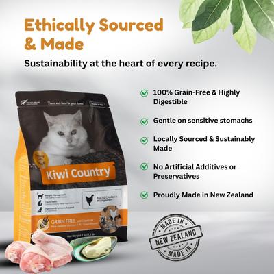 Show full view: Kiwi Country Grain-Free Chicken & NZ Green Mussel Dry Cat Food, 2.2-lb bag slide 5 of 10