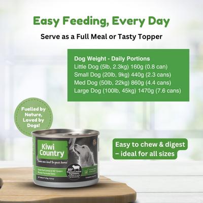 Show full view: Kiwi Country Lamb & NZ Green Mussel Wet Dog Food, 6-oz can, case of 24 slide 6 of 9
