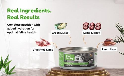 Show full view: Kiwi Country Lamb & NZ Green Mussel Wet Cat Food, 3-oz can, case of 24 slide 10 of 11