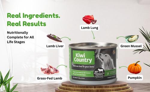 Show full view: Kiwi Country Lamb & NZ Green Mussel Wet Dog Food, 6-oz can, case of 24 slide 9 of 9