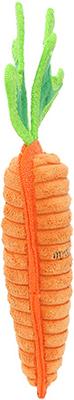 Show full view: Tuffy's Funny Food Carrot Squeaky Plush Dog Toy, Orange slide 3 of 5