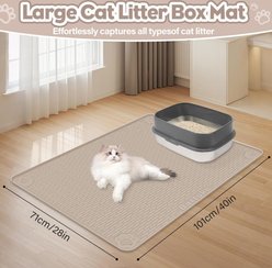 Bartuke Silicone Scatter Control Soft & Easy to Clean Cat Litter Trapping Mat, Khaki, X-Large: 40 x 28-in slide 2 of 7