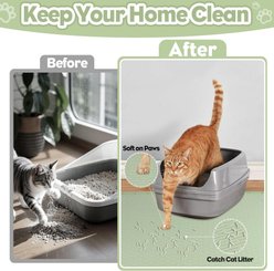 Bartuke Silicone Scatter Control Soft & Easy to Clean Cat Litter Trapping Mat, Green, X-Large: 40 x 28-in slide 2 of 7