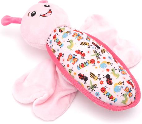 Show full view: The Worthy Dog Butters Fly Plush Dog Toy, Pink slide 2 of 3