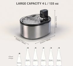 allforpaws Lifestyle Pets Wireless Stainless Steel Cat Water Fountain, Brown, 4-lt slide 2 of 7