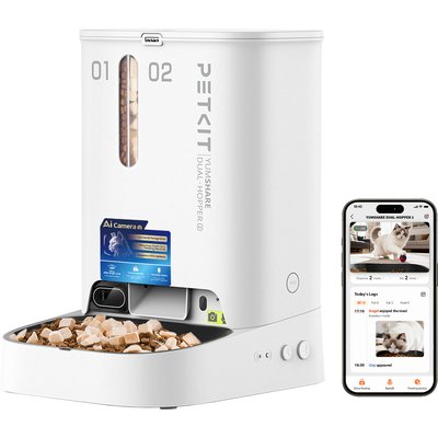 PETKIT PETKIT YumShare Dual-hopper 2 Automatic Cat Feeder with Camera, White