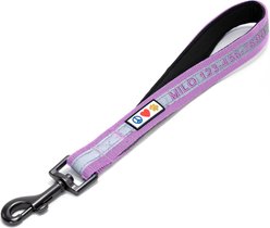 Pawtitas Personalized Padded Reflective Short Dog Leash, Purple