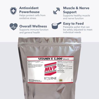 Show full view: Med-Vet Pharmaceuticals (MVP) Vitamin E 5000 Pellets Horse Supplement, 3-lb slide 4 of 6
