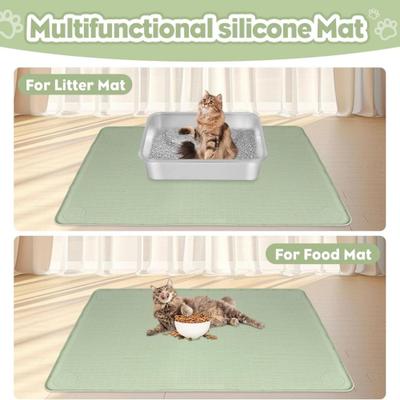 Show full view: Bartuke Silicone Scatter Control Soft & Easy to Clean Cat Litter Trapping Mat, Green, X-Large: 40 x 28-in slide 4 of 7