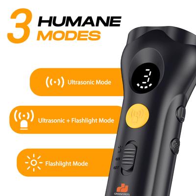 Show full view: GroovyPets 2X Ultrasonic No Bark Training Dog Repellent, Black slide 2 of 8