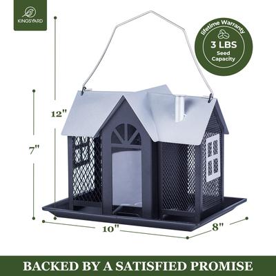 Show full view: Kingsyard Wild Bird House & Triple Feeder, Silver/Black slide 2 of 8