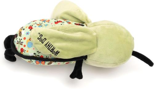 Show full view: The Worthy Dog Snuggle Bug Plush Dog Toy, Green slide 4 of 4