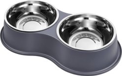 UPSKY Non-Slip Resin Station Skid-Proof Stainless Steel Dog & Cat Water & Food Bowls, Grey, 60-oz