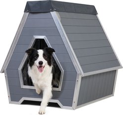 Coziwow Indoor & Outdoor Waterproof & Chew Resistant Dog House, Dark Grey, Large