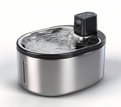 allforpaws Lifestyle Pets Wireless Stainless Steel Cat Water Fountain, Brown, 4-lt